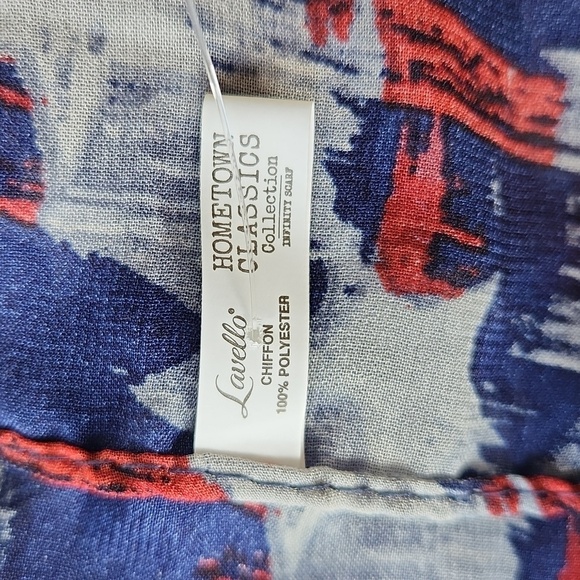 Stars and Stripes Infinity Scarf by Lavello Chiffon Hometown Classics Red Blue - Picture 4 of 6